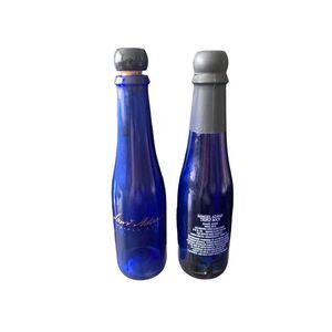 Vintage Samuel Sam Adams Beer Lot Set of 2 Triple Bock Cobalt Blue Glass Bottle